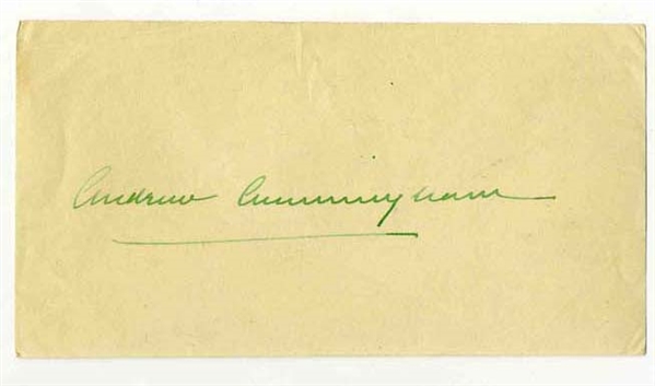 Signature of WWII British Admiral Andrew Cunningham -- Green Ink, 4.5'' x 2.5'' -- With Envelope & Reply Letter -- Very Good