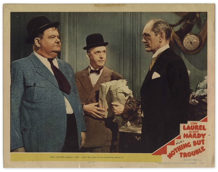 Laurel & Hardy Lobby Card -- From ''Nothing But Trouble''