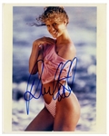 Rachel Hunter Signed Photo -- 8 x 10 Glossy of Rachel at the Beach -- Crease to Corners, Else Near Fine -- With Michael Wehrmann COA