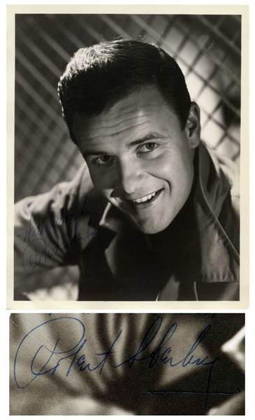Robert Sterling Signed Semi-Matte 8'' x 10'' Photo -- ''With best wishes / Robert Sterling'' -- Very Good Plus