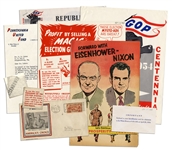 Lot of President Eisenhower Campaign Memorabilia From 1952-1954 -- Includes Centennial Celebration of Republication Party, From Abe to Ike!