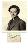 Famed Child Actor Freddie Bartholomew Signed 8 x 10 Photo
