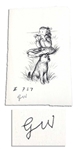 Garth Williams Signed Print From the 1953 Edition of Little House on the Prairie -- Laura Sits in the Grass With Her Beloved Dog Jack