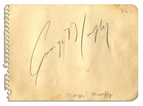 Actor & U.S. Senator George Murphy Signature -- in Pencil on 5.75 x 4.25 Album Page -- Very Good Condition