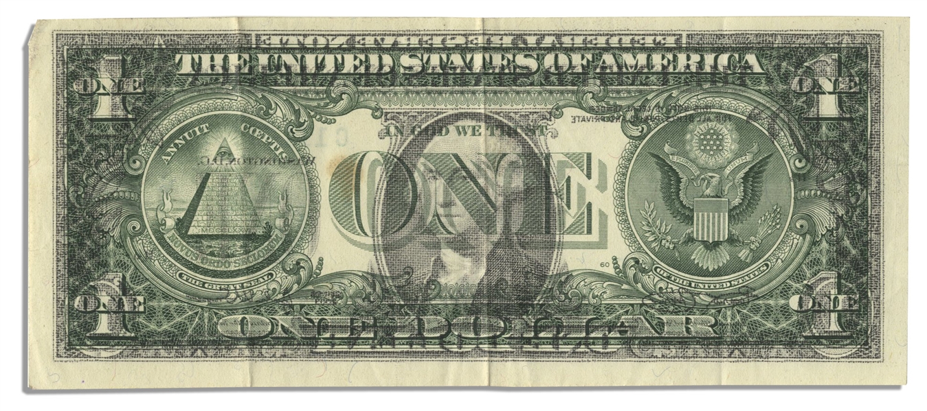 $1 Federal Reserve Error Note -- Series 2003, Philadelphia -- Reverse Offset Printing Error