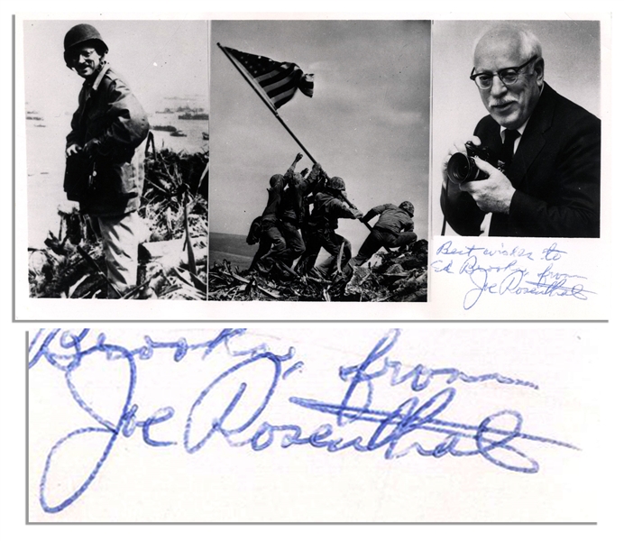 WWII Photographer Joe Rosenthal Signed Photo
