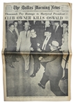 JFK Assassination Newspaper -- Dallas Morning News -- 25 November 1963 -- Announcing Oswalds Death