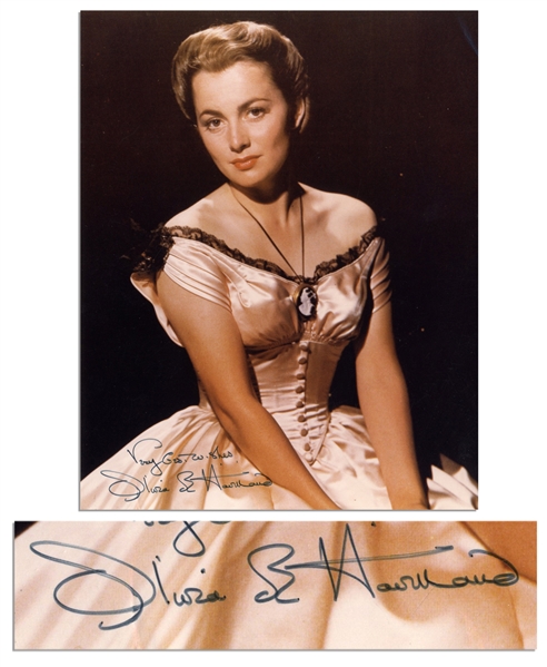 Gorgeous Olivia de Havilland Signed Color Photo