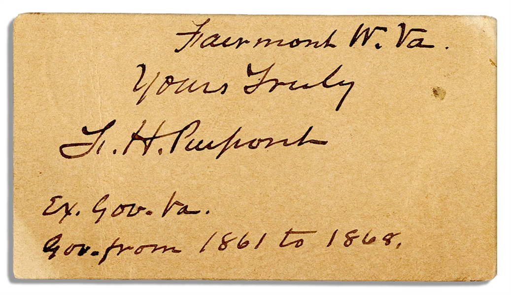 The ''Father of West Virginia,'' Francis Harrison Pierpont Signed Slip
