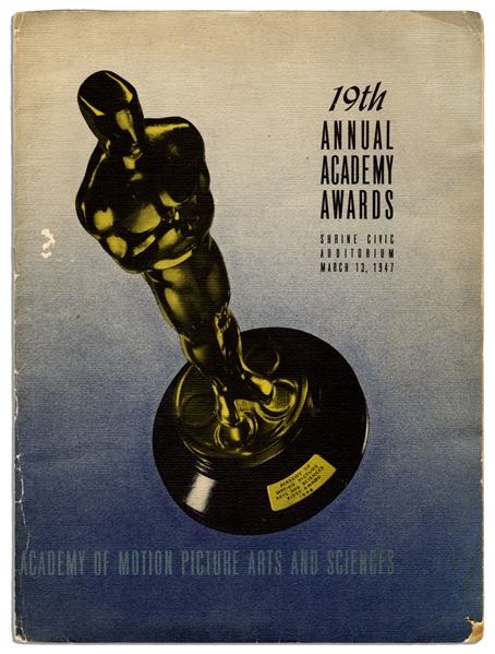 Howard Hughes Signed Program From the 19th Academy Awards Honoring the Best in Film of 1946 -- With PSA/DNA COA