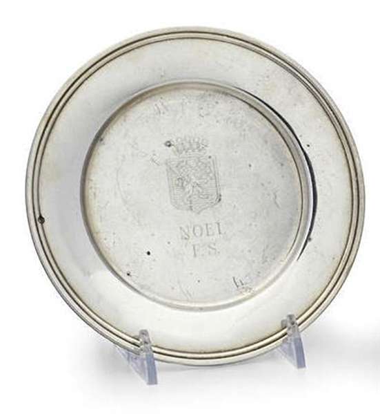 Frank Sinatra Sterling Silver Plate, Engraved With Frank's Initials -- Gifted by Sinatra to Milton Berle