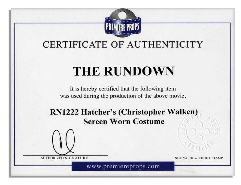 Christopher Walken Screen-Worn Costume From the 2003 Film, ''The Rundown''