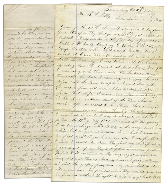 Civil War Letter on the Historic Battle of Shiloh & Its Gory Aftermath -- ''...heads blown off some with a bowl through the eyes & head others with the lower part of their face blown off...''