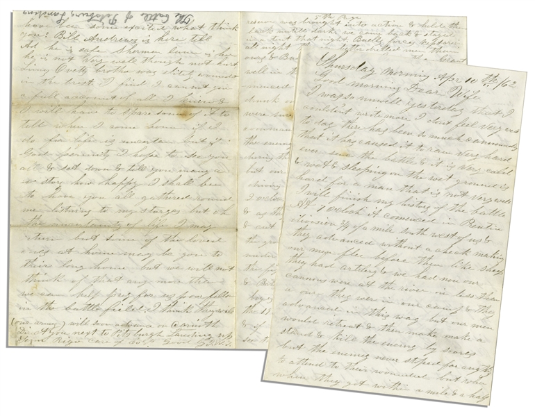 Civil War Letter on the Historic Battle of Shiloh & Its Gory Aftermath -- ''...heads blown off some with a bowl through the eyes & head others with the lower part of their face blown off...''
