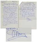 Mary Astor Autograph Letter Signed -- To Her Agent, Regarding Her 1968 Novel, A Place Called Saturday