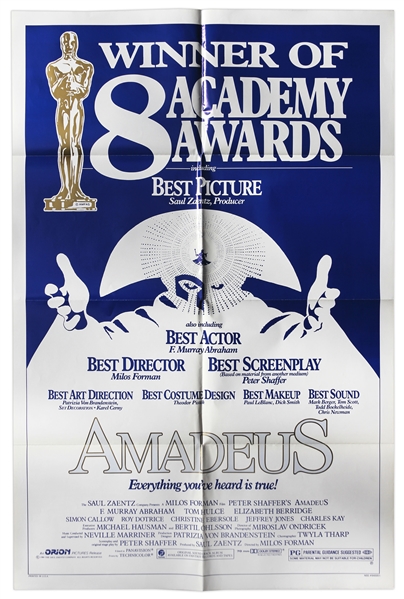 Large Academy Awards Poster for 1984 Best Picture ''Amadeus''