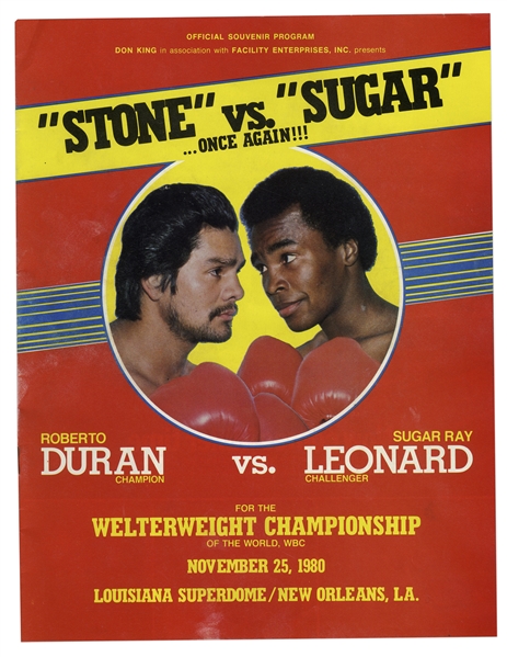 Sugar Ray Leonard vs. Roberto Duran Rematch Fight Program