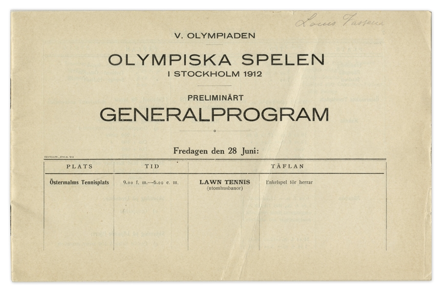 1912 Swedish Summer Olympics Preliminary General Program