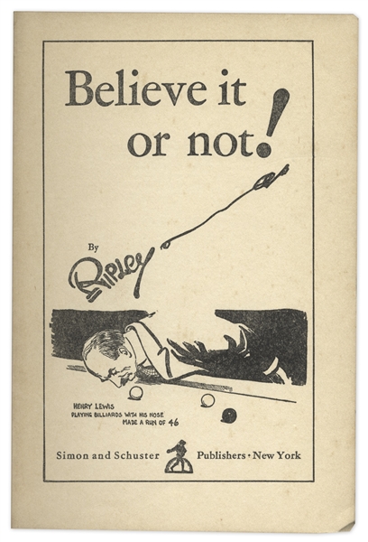 Robert Ripley Signed 1931 ''Believe it or Not!'' Book