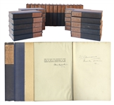 Mark Twain Signed The Works of Mark Twain -- Complete 35 Volume Set, Signed Both S.L. Clemens / Mark Twain in the First Volume