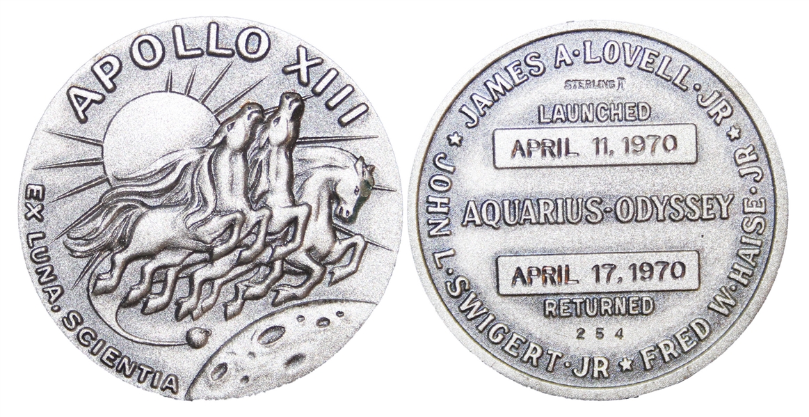 Apollo 13 Space-Flown Robbins Medal -- From the Estate of Jack Swigert