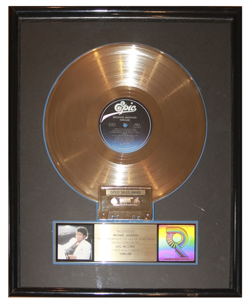 Michael Jackson's Very Own RIAA Gold Record for ''Thriller'' -- The Greatest Selling Album of All Time, From the Guernsey's 2007 Sale of Michael Jackson Memorabilia