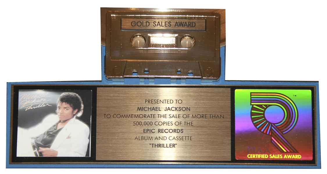 Michael Jackson's Very Own RIAA Gold Record for ''Thriller'' -- The Greatest Selling Album of All Time, From the Guernsey's 2007 Sale of Michael Jackson Memorabilia