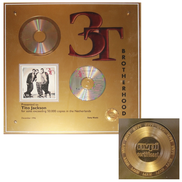 Award for 3Ts Debut Album Brotherhood -- Presented to Their Father Tito Jackson