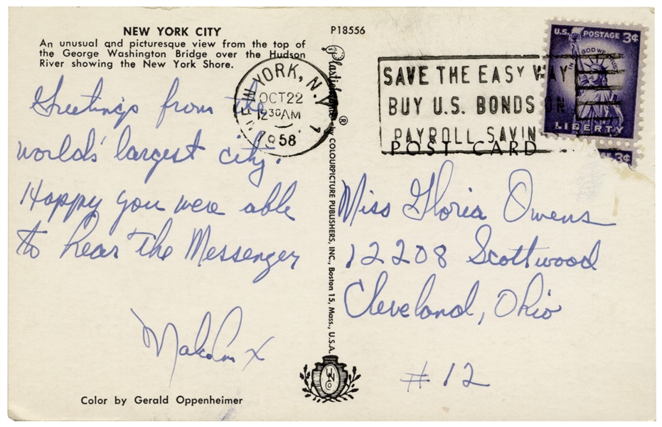 Malcolm X Autograph Letter Signed -- ''...Happy you were able to hear The Messenger...''