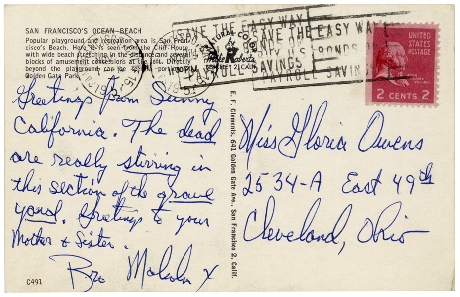 Malcolm X Autograph Letter Signed From 1957 -- ''...The dead are really stirring in this section of the grave yard...''