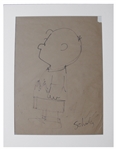 Charles Schulz Hand Drawn Portrait of Charlie Brown From 1955 -- Measures a Very Large 18 x 24