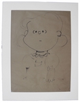 Charles Schulz Hand Drawn Portrait of Lucy From 1955 -- Measures a Very Large 18 x 24