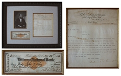 Ulysses S. Grant Check Signed as President -- With Letter of Provenance From Grants Son