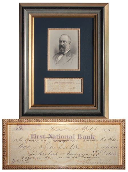 President Signed Checks James Garfield Twice-Signed Check