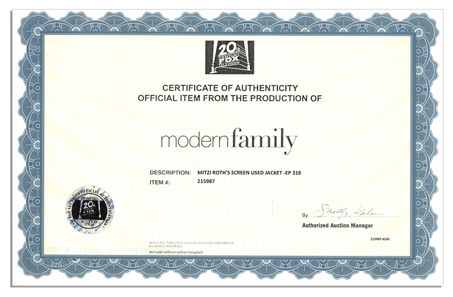 Ellen Barkin Screen-Worn Designer Jacket From ''Modern Family''