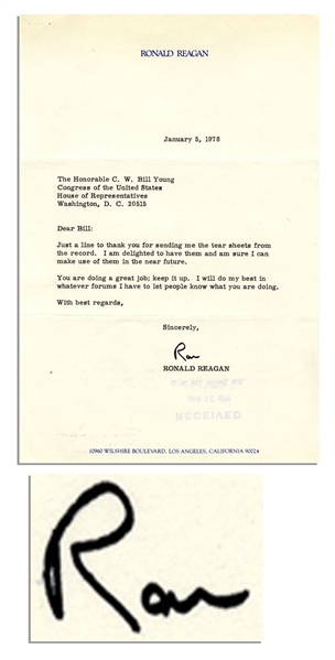 Ronald Reagan Typed Letter Signed in 1978 -- ''...You are doing a great job; keep it up...''