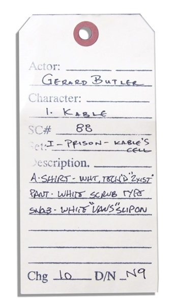 Gerard Butler Screen-Worn Prison Wardrobe From 2009 Futuristic Thriller ''Gamer''