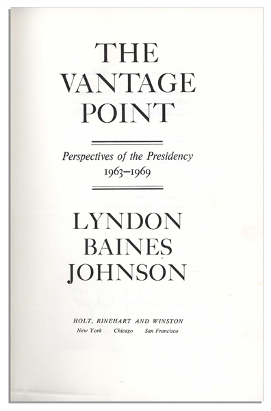 Lyndon B. Johnson Signed ''The Vantage Point'' First Edition