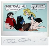 Giant & Colorful Lil Abner Artist Proof -- Capp Pencils AP 10/30 & Signs Al Capp 76 -- 44 x 31.5 -- Foxing & Tears to Border, Very Good -- From the Al Capp Estate