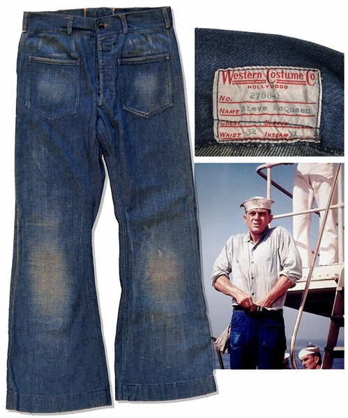Steve McQueen Screen-Worn Blue Jeans From ''The Sand Pebbles'', The Film That Garnered Him a Best Actor Oscar Nomination
