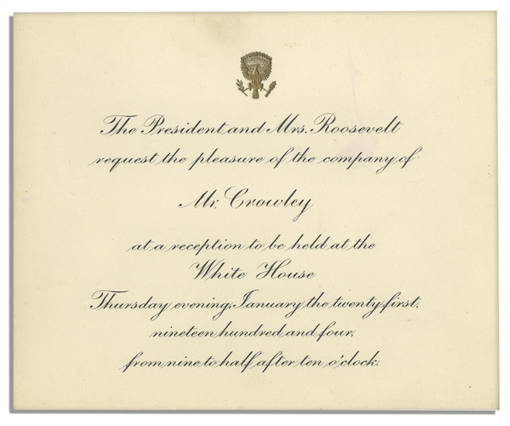 Invitation to the Theodore Roosevelt White House