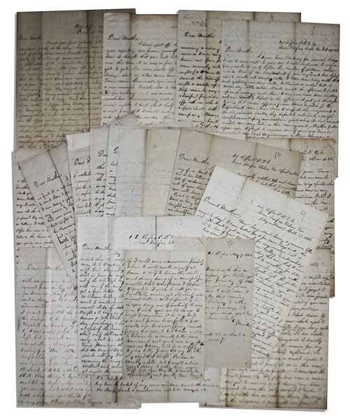 81 Letter Lot by Civil War Soldier -- Gettysburg Content -- ''...I have almost forgotten what it is that has brought me here; to kill and destroy human beings...''