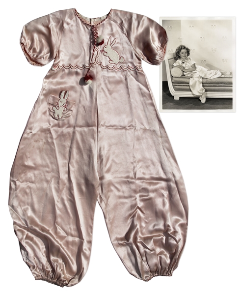 Shirley Temple Screen-Worn Pink Satin Bunny Pajamas From 1935 Film ''Curly Top''