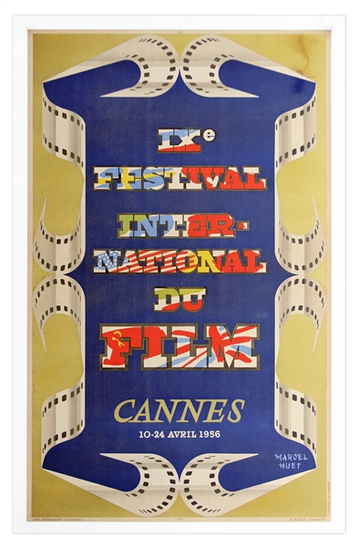 1956 Cannes Film Festival Poster -- Linen Backed, in Near Fine Condition