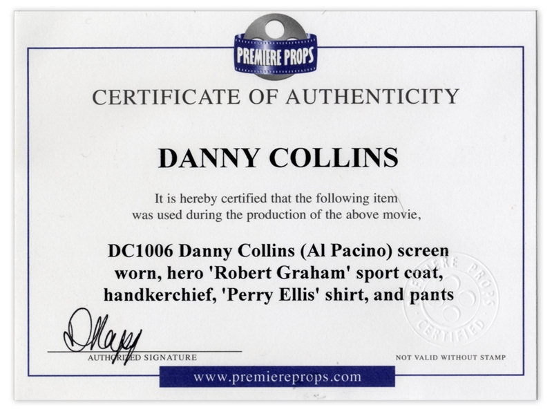 Al Pacino Screen-Worn Wardrobe in ''Danny Collins''