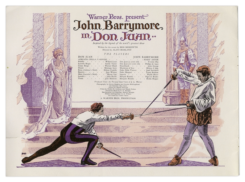 1926 Theater Brochure for ''Don Juan'' Starring John Barrymore