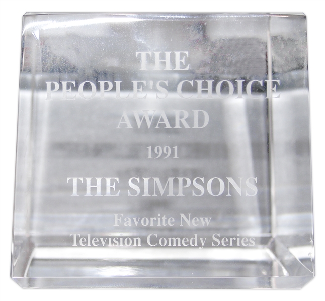 People's Choice Award for ''The Simpsons'' -- Awarded Favorite New Television Comedy Series in 1991 -- From the Sam Simon Estate