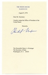 Richard Nixon Signed Souvenir Resignation