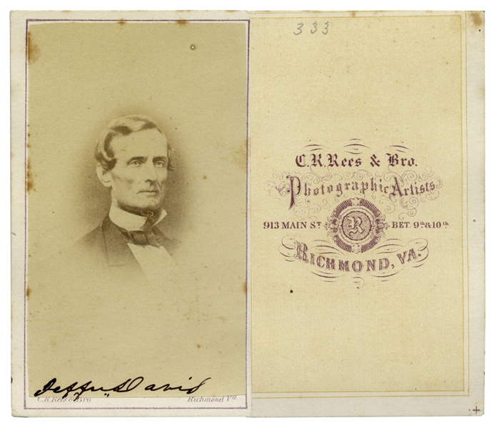 Jefferson Davis Signed CDV Photo