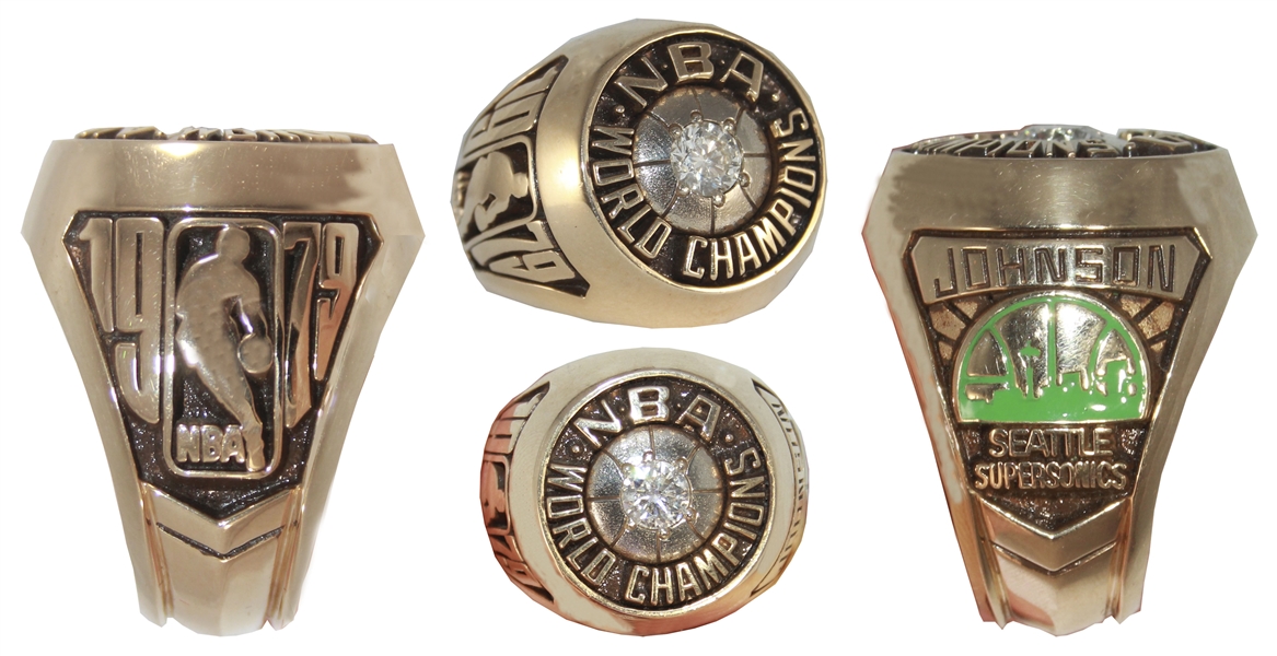 John Johnson's 1978-79 Seattle SuperSonics NBA Championship Ring -- Obtained Directly From His Estate